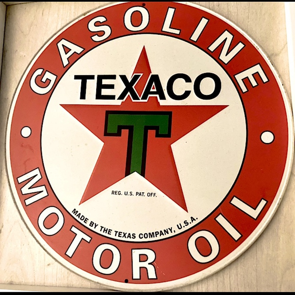 TEXACO Gas Motor Oil Sign Amazing Condition 12inx12in